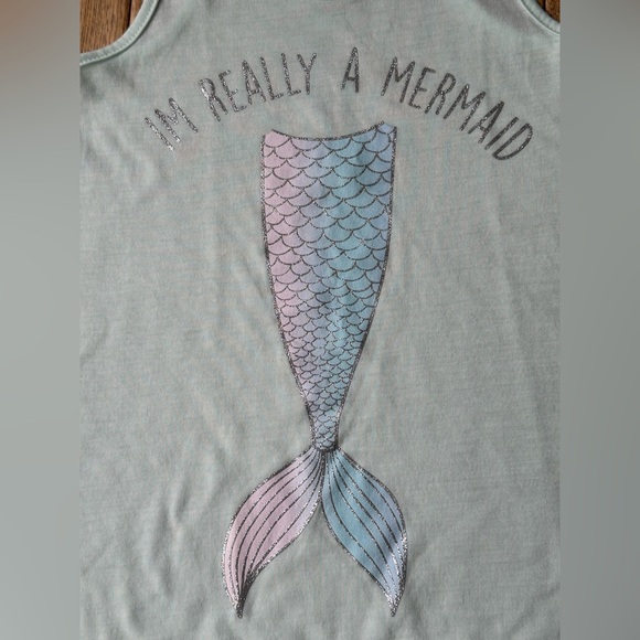 Kensie Girl I’m Really a Mermaid Tank Top size Medium 10/12 - Picture 4 of 6
